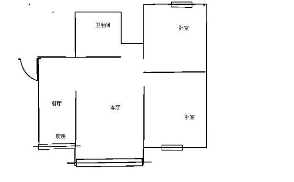 2室1廳1陽臺 熙翥苑戶型圖