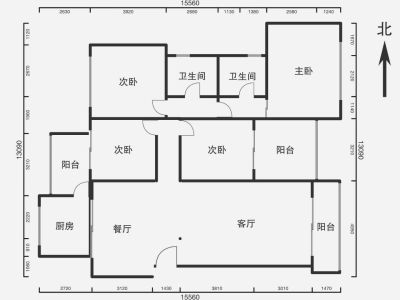 4室2廳 銘門高第戶型圖