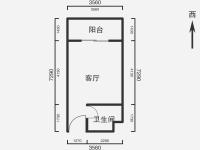 1室1廳1陽臺 華龍人家戶型圖