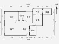 3室1廳1陽臺 銘門高第戶型圖