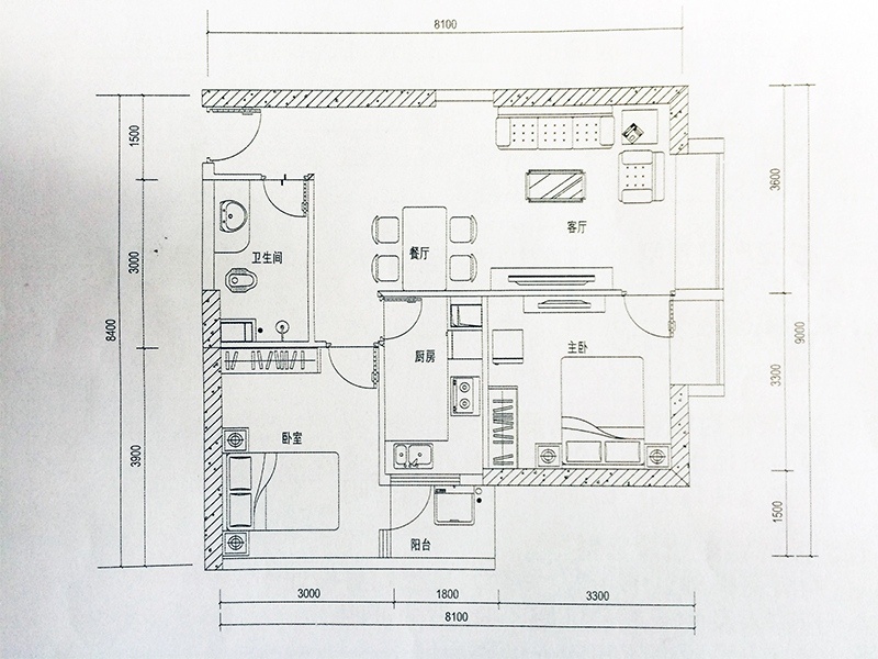 2室1厅 汇和紫熙园户型图