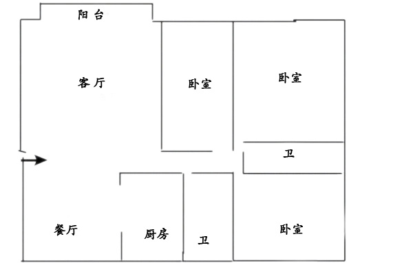 4室2廳2陽臺 金實小區(qū)戶型圖