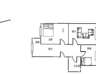2室1厅1阳台 云南民族大学北院教职工住宅户型图