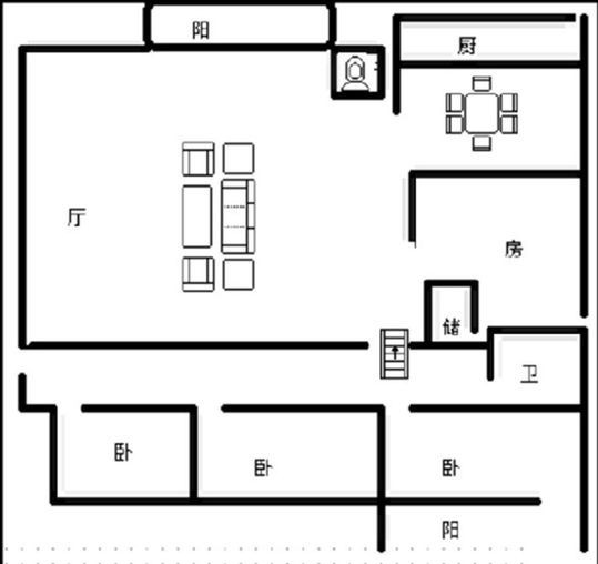 4室2廳1陽臺(tái) 金庭小區(qū)戶型圖