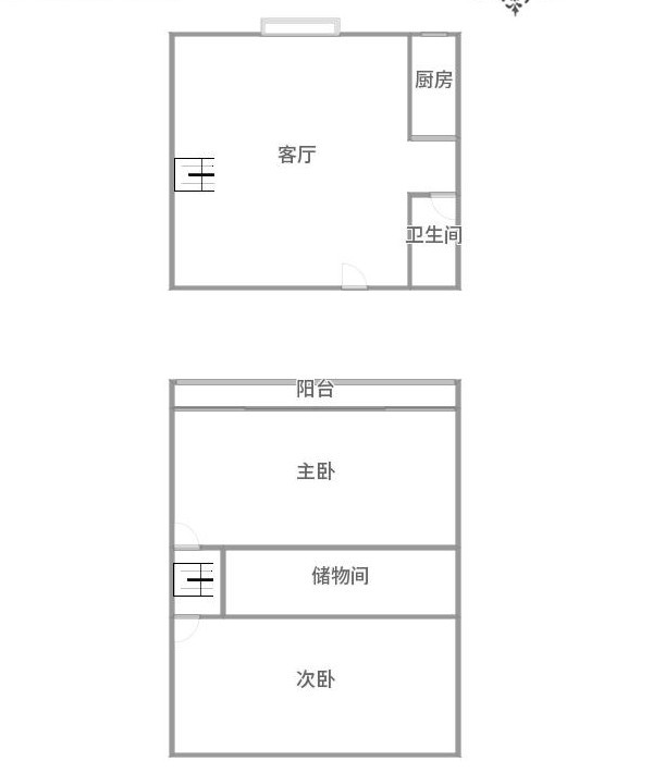 2室2厅1阳台 华夏园户型图