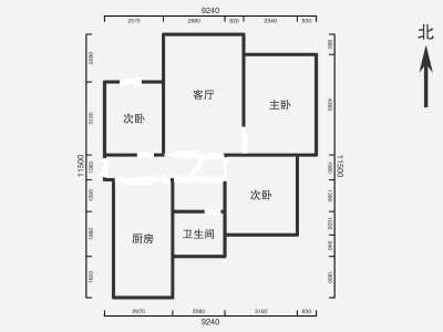 3室2廳1陽(yáng)臺(tái) 怡康溫泉新村A區(qū)戶型圖