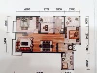 2室1廳1陽臺 同德昆明廣場A區(qū)戶型圖