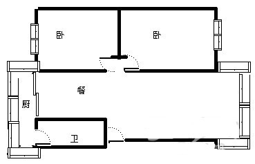 2室2厅1阳台 泰和园户型图