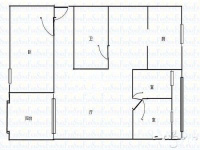 3室2廳1陽臺(tái) 金星小區(qū)戶型圖