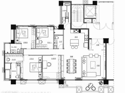 4室2厅2阳台 烟草公司职工宿舍（钱局街176号）户型图