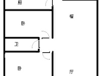 2室2廳1陽臺 金呈北泰花園戶型圖