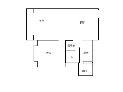 1室2厅1阳台 硅谷公寓户型图