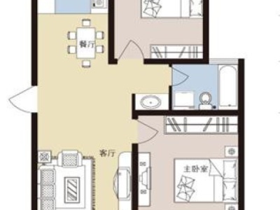 3室2厅1阳台 江岸小区户型图