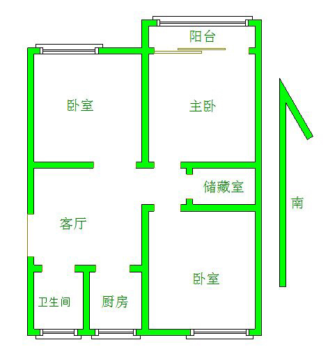 4室2廳1陽臺 西秀園戶型圖