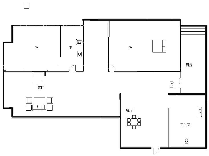 2室2厅 汇都国际二期户型图