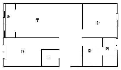 3室2厅1阳台 金桥花园南区户型图