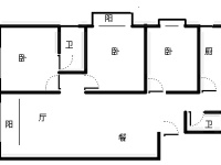 3室2廳1陽(yáng)臺(tái) 同德昆明廣場(chǎng)B區(qū)戶型圖