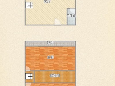 2室1厅1阳台 华夏园户型图