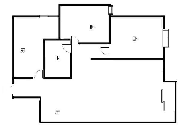 1室1廳1陽臺 經(jīng)典雙城一期戶型圖