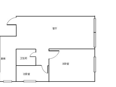 2室1厅1阳台 熙翥苑户型图
