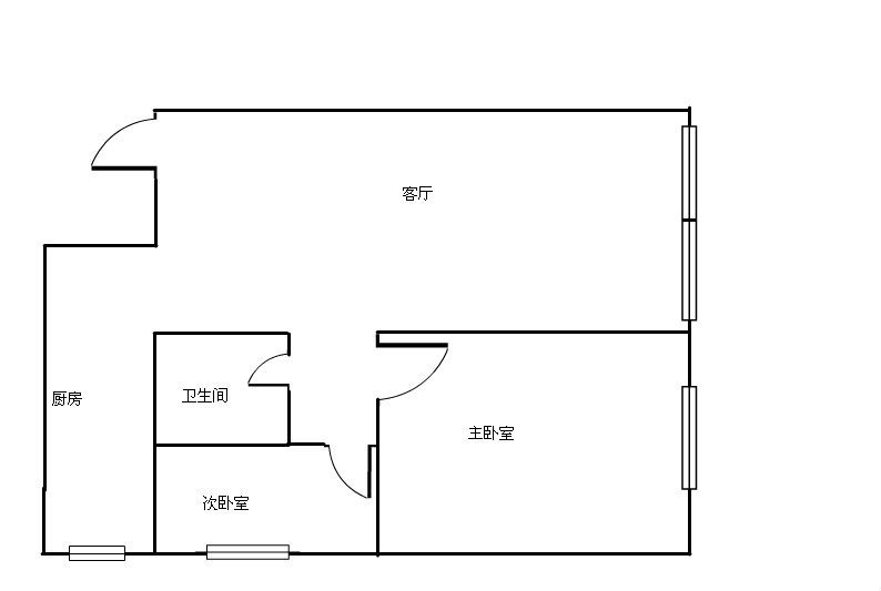 2室2厅1阳台 熙翥苑户型图