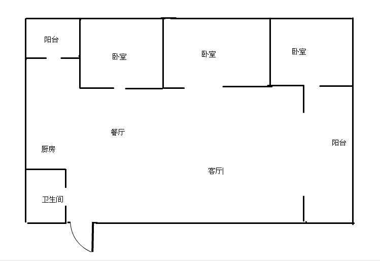 3室2厅1阳台 上游水岸二期户型图