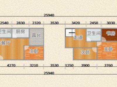 4室2厅1阳台 金色交响家园秋恋组团户型图