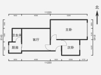 2室2廳1陽(yáng)臺(tái) 新迎小區(qū)戶型圖