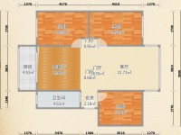 3室2廳1陽(yáng)臺(tái) 月牙塘小區(qū)戶型圖