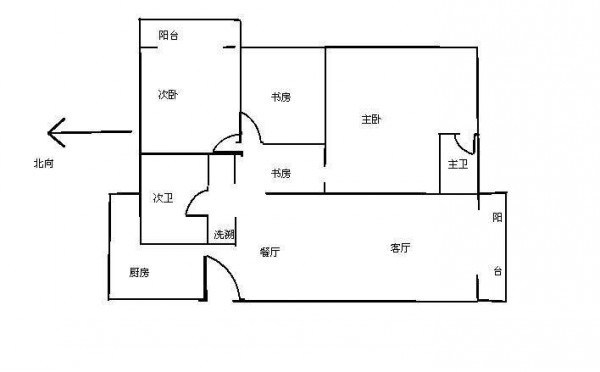 3室2廳2陽(yáng)臺(tái) 上東城戶型圖