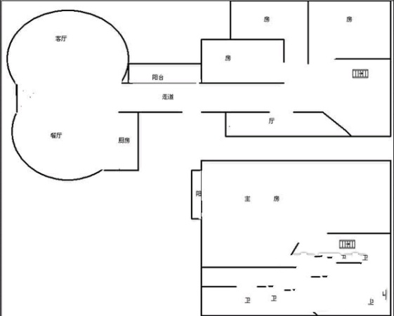 4室3廳3陽臺 大溪地戶型圖