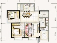 2室2廳2陽臺 龍江雅苑戶型圖