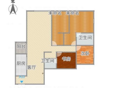 3室2廳1陽(yáng)臺(tái) 城市之心大廈戶(hù)型圖