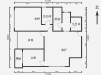 3室2廳2陽臺 水晶俊園戶型圖