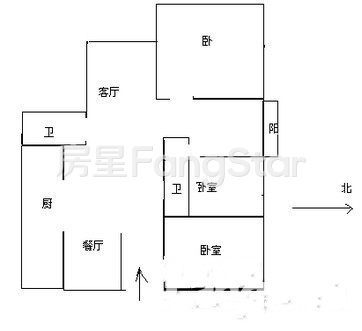 3室2厅2阳台 仿江南水乡户型图