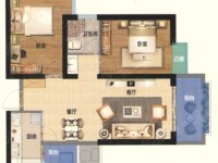 2室2廳1陽臺 俊發(fā)盛唐城星河郡(一期)戶型圖