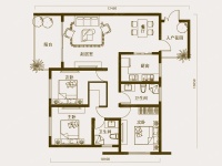 3室2廳1陽臺 中央麗城戶型圖