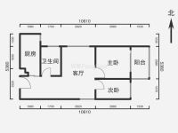 1室1廳1陽(yáng)臺(tái) 上東城戶型圖