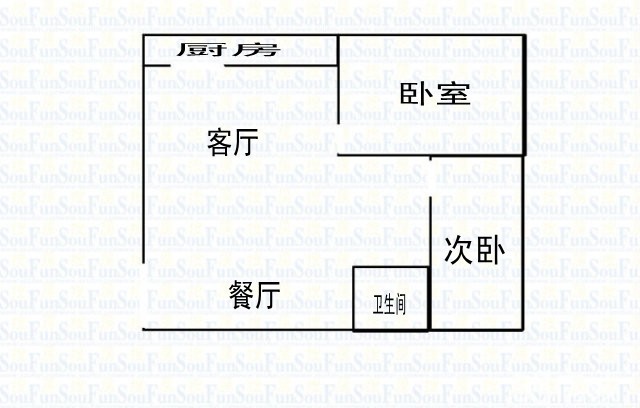 2室2厅1阳台 春苑公交公司宿舍户型图