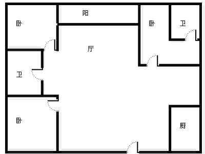 3室2廳 波羅小區(qū)戶型圖