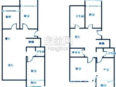 4室2厅2阳台 艾诗林根户型图