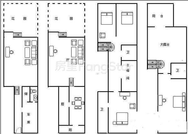 5室2廳 滇池衛(wèi)城悅湖郡別墅戶(hù)型圖