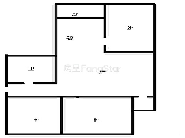 3室2厅1阳台 金福园北区户型图