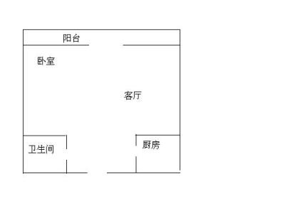 1室1厅1阳台 广福小区一期商业中心公寓户型图