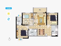 3室2廳 法苑小區(qū)東區(qū)戶型圖