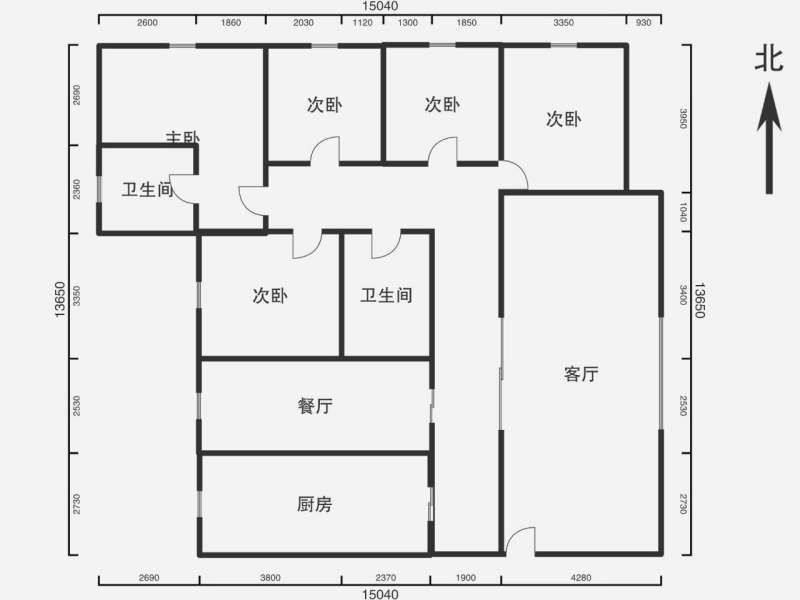 5室2厅1阳台 云南映象C区户型图