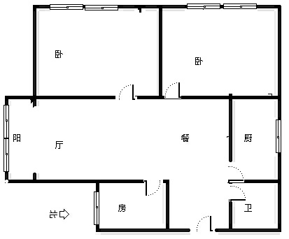 2室1厅 春晖小区（一期）户型图