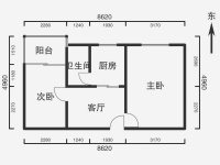 3室1廳1陽臺(tái) 棕樹營小區(qū)戶型圖