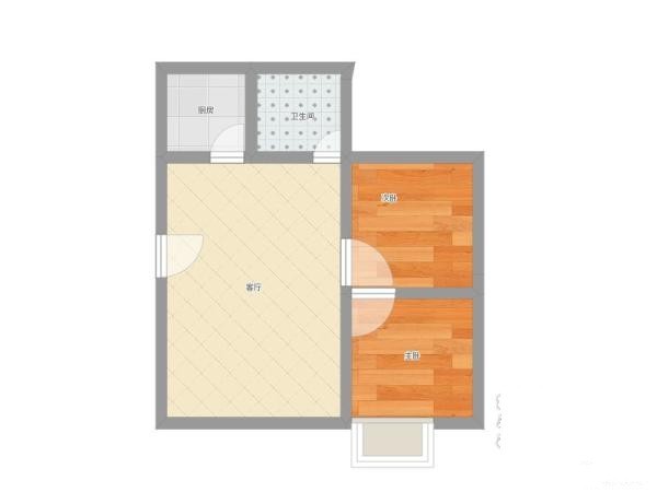 2室2厅1阳台 西锦小区户型图