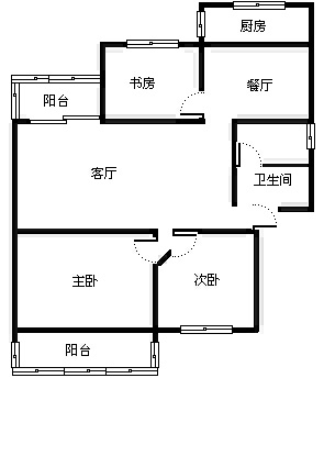3室2厅1阳台 金实小区求实园户型图